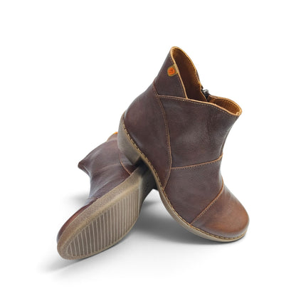 Stivaletti Donna con Tacco in Pelle Marrone Cuoio | Jungla 7518 BROWN Jungla 