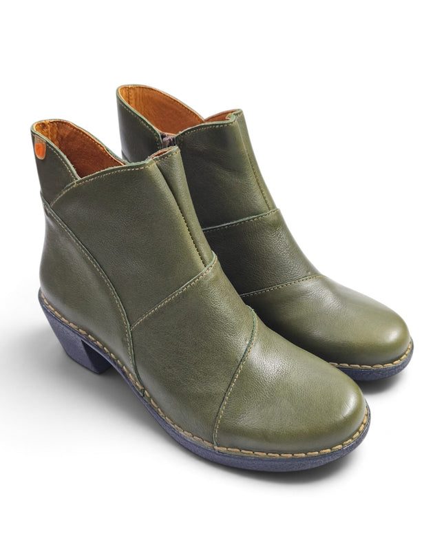 Stivaletti Donna con Tacco in Pelle Marrone Verde | Jungla 7518 MOSS GREEN Jungla 