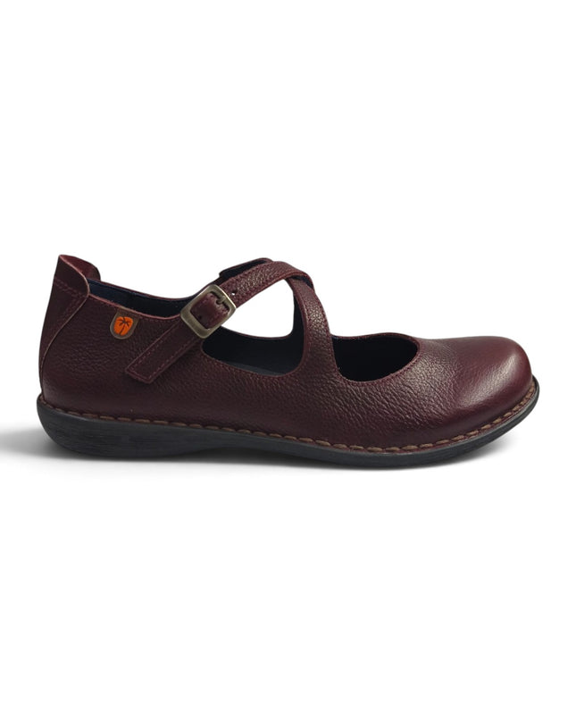 Ballerina Donna con Doppio Cinturino in Pelle Bordo | Jungla 8340 BORDO Jungla 