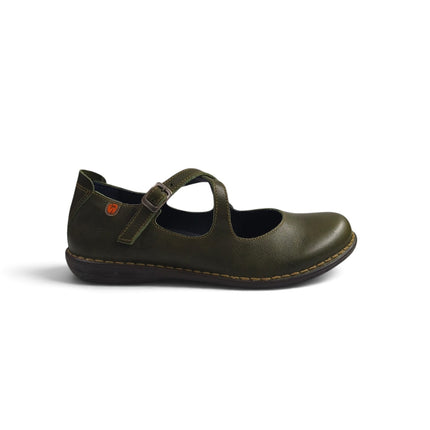 Ballerina Donna con Doppio Cinturino in Pelle Verde | Jungla 8340 MOSS GREEN Jungla 