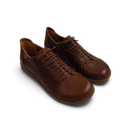 Scarpe Basse Donna con Lacci Elastici in Pelle Marrone Cuoio | Jungla 8473 BROWN Jungla 