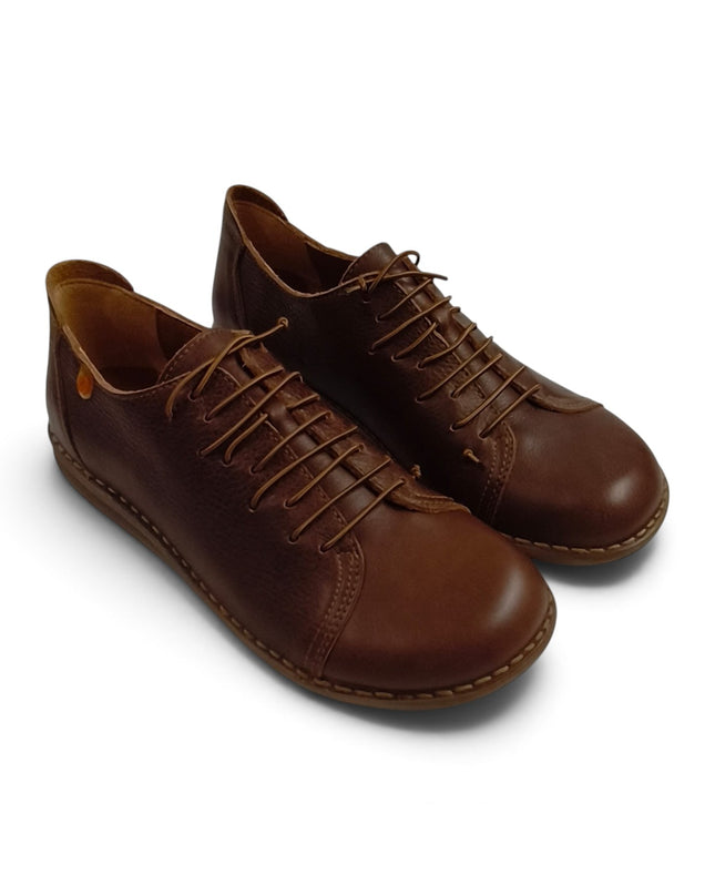 Scarpe Basse Donna con Lacci Elastici in Pelle Marrone Cuoio | Jungla 8473 BROWN Jungla 