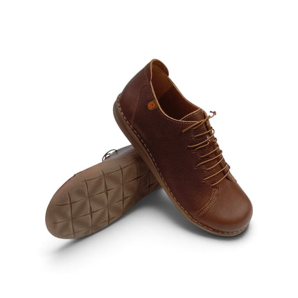 Scarpe Basse Donna con Lacci Elastici in Pelle Marrone Cuoio | Jungla 8473 BROWN Jungla 