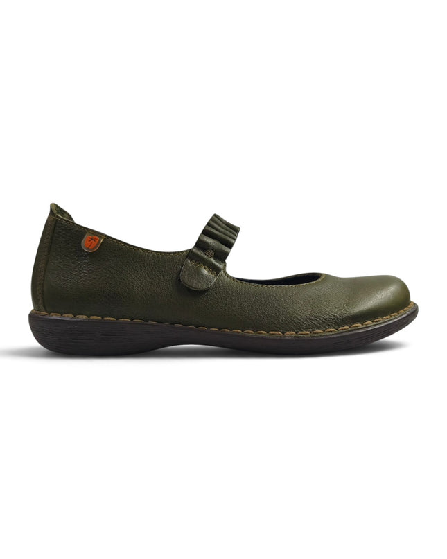 Ballerina Donna con Elastico in Pelle Verde | Jungla 8551 MOSS GREEN Jungla 