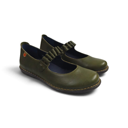 Ballerina Donna con Elastico in Pelle Verde | Jungla 8551 MOSS GREEN Jungla 