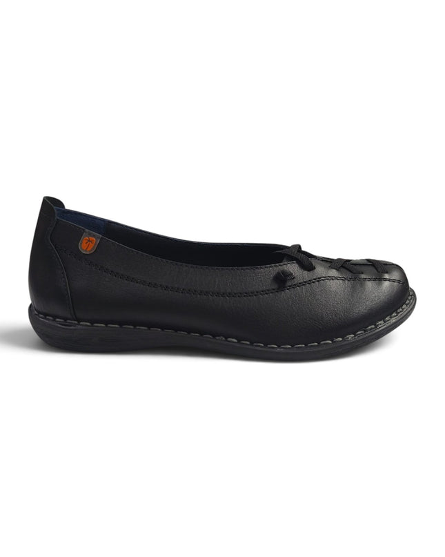 Ballerina Donna con Elastici in Pelle Nera | Jungla 8552 BLACK Jungla 