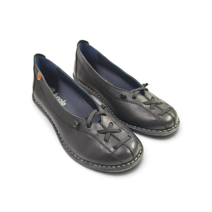 Ballerina Donna con Elastici in Pelle Nera | Jungla 8552 BLACK Jungla 