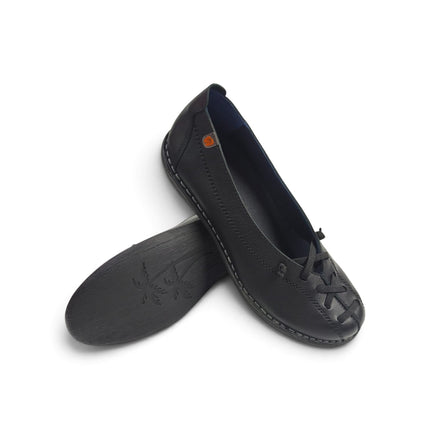 Ballerina Donna con Elastici in Pelle Nera | Jungla 8552 BLACK Jungla 