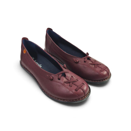 Ballerina Donna con Elastici in Pelle Bordo | Jungla 8552 BORDO Jungla 