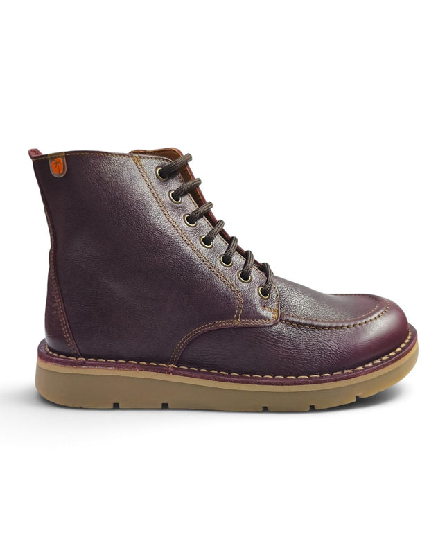 Stivaletto Barefoot con Lacci e Zip in Pelle Bordo | Jungla 8581 BORDO Jungla 
