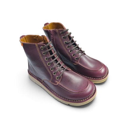 Stivaletto Barefoot con Lacci e Zip in Pelle Bordo | Jungla 8581 BORDO Jungla 