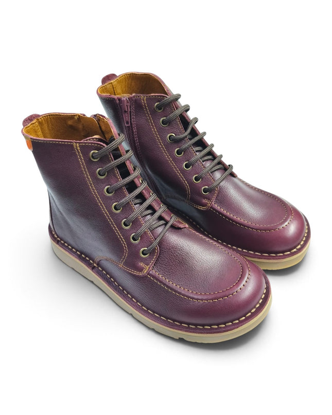 Stivaletto Barefoot con Lacci e Zip in Pelle Bordo | Jungla 8581 BORDO Jungla 