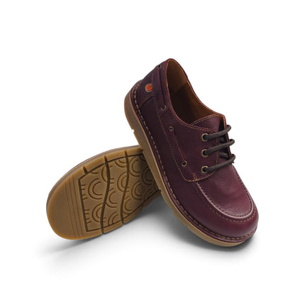Mocassino Barca Barefoot con Lacci in Pelle Bordo | Jungla 8592 BORDO Jungla 