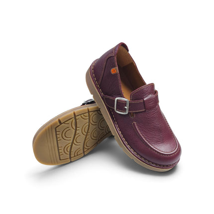Mocassino Barefoot con Fibbia in Pelle Bordo | Jungla 8593 BORDO Jungla 