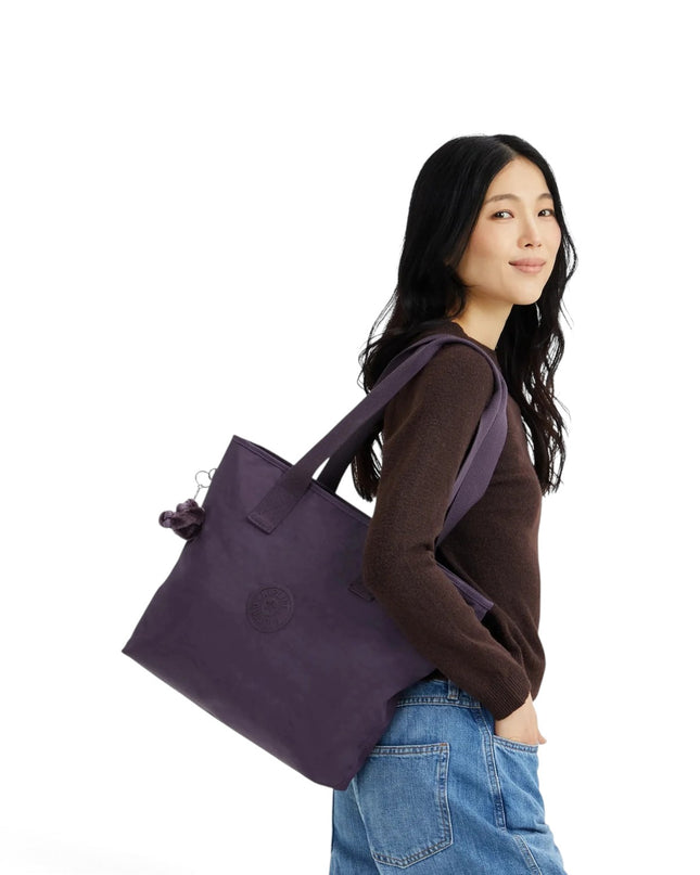 Borsa Tote Donna con Trousse in Tessuto Viola | Kipling ANINA DARKEST BERRY Kipling 