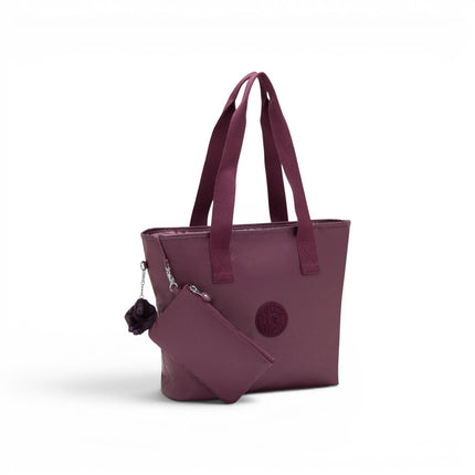 Borsa Tote Donna con Trousse in Tessuto Metal Vino | Kipling ANINA GRAPE WINE Kipling 