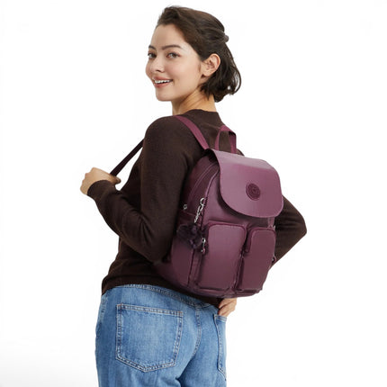 Zaino Multitasche in Tessuto Vino | Kipling CITY POCKET S GRAPE WINE MET Kipling 