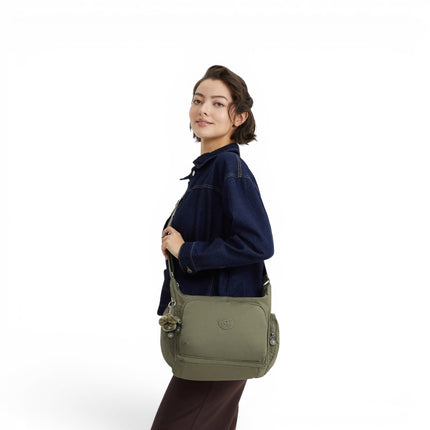 Borsa con Tracolla Multitasche in Tessuto Verde Sage | Kipling GABB ALMOST SAGE Kipling 