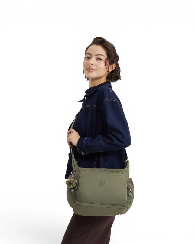 Borsa con Tracolla Multitasche in Tessuto Verde Sage | Kipling GABB ALMOST SAGE Kipling 