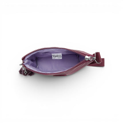 Borsello Pochette con Manetta in Tessuto Laminato Vino | Kipling NAOMI POUCH S GRAPE WINE MET Kipling 