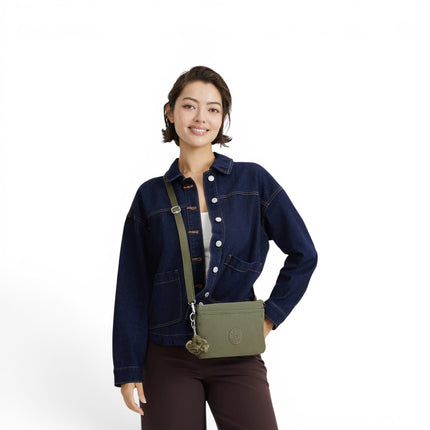 Borsetta Donna con Tracolla in Tessuto Sage Verde| Kipling RIRI ALMOST SAGE Kipling 
