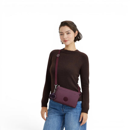 Borsetta Donna con Tracolla in Tessuto Laminato Vino| Kipling RIRI GRAPE WINE MET Kipling 