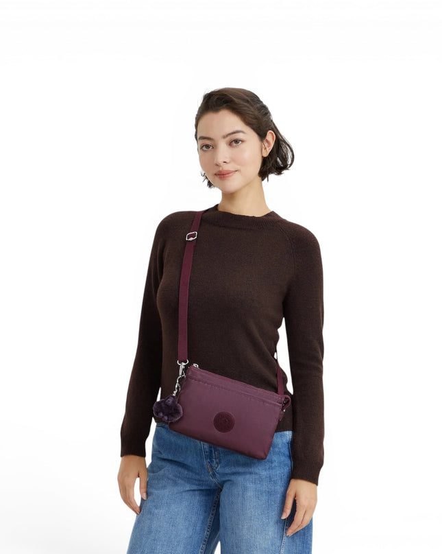 Borsetta Donna con Tracolla in Tessuto Laminato Vino| Kipling RIRI GRAPE WINE MET Kipling 