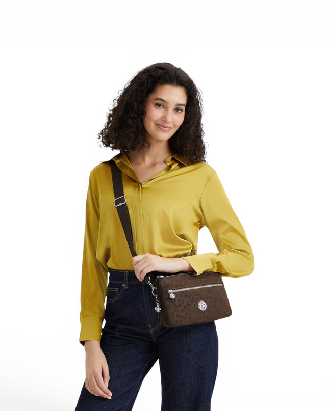 Borsetta Donna con Tracolla in Tessuto Soft Leo Marrone | Kipling RIRI LEO SOFT LEOPARD Kipling 