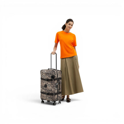 Trolley Medio Multiscomparti in Tessuto Leopard 4 Ruote | Kipling SPONTANEOUS M WILD LEOPARD Kipling 