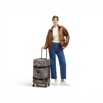 Trolley Medio Multiscomparti in Tessuto Leopard 4 Ruote | Kipling SPONTANEOUS M WILD LEOPARD Kipling 