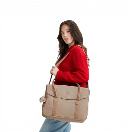 Borsa Lavoro Multitasche con Tracolla in Tessuto Beige | Kipling SUPERWORKER TAN BEIGE Kipling 
