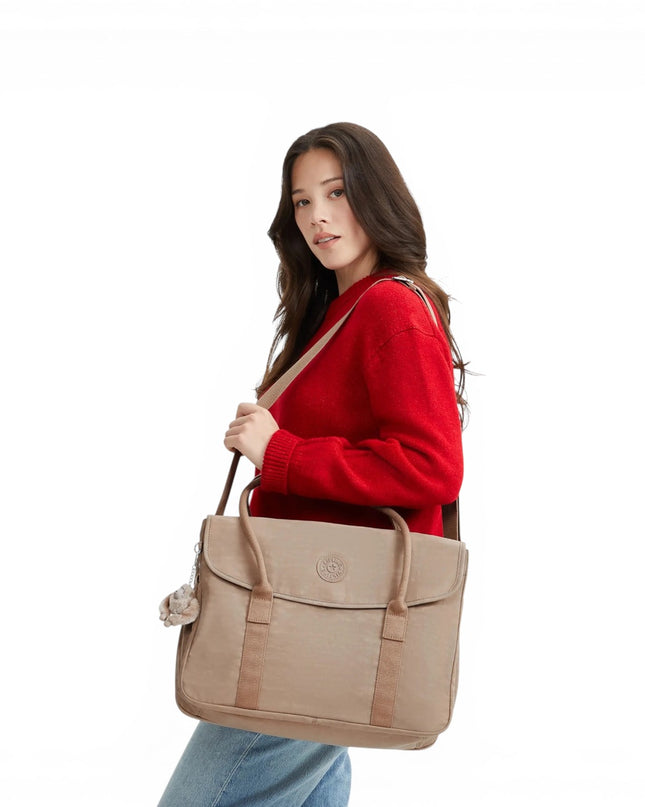 Borsa Lavoro Multitasche con Tracolla in Tessuto Beige | Kipling SUPERWORKER TAN BEIGE Kipling 