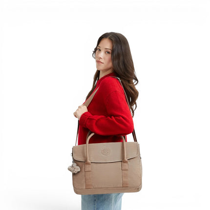 Borsa Lavoro Multitasche con Tracolla in Tessuto Beige | Kipling SUPERWORKER S TAN BEIGE Kipling 