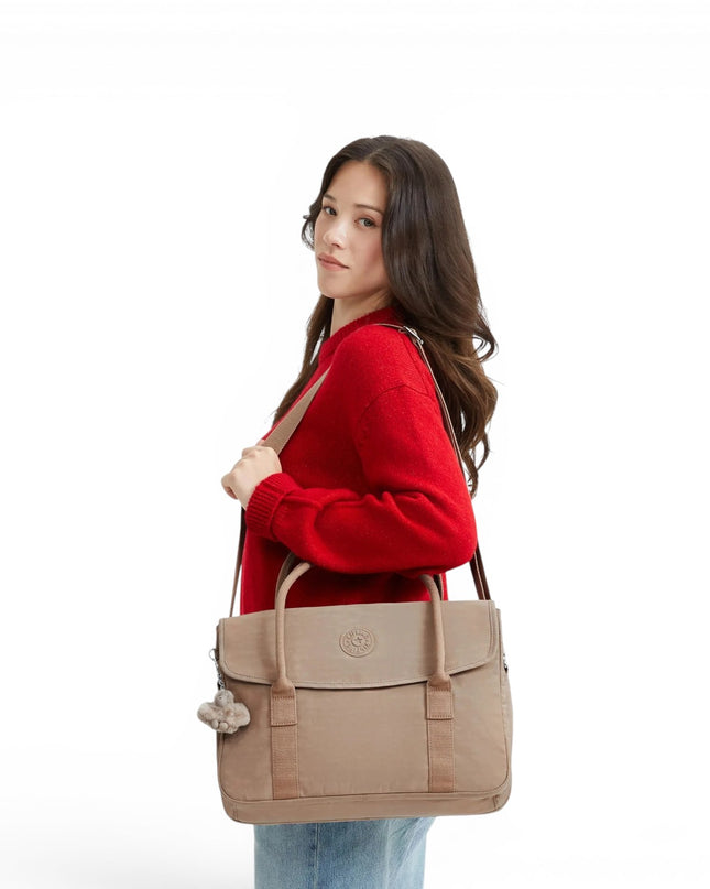 Borsa Lavoro Multitasche con Tracolla in Tessuto Beige | Kipling SUPERWORKER S TAN BEIGE Kipling 