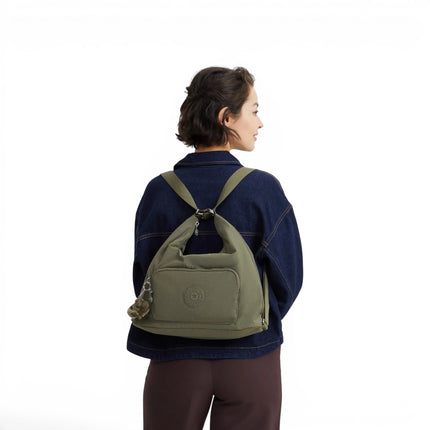 Borsa Zaino Convertibile in Tessuto Sage Verde | Kipling YENNA ALMOST SAGE Kipling 