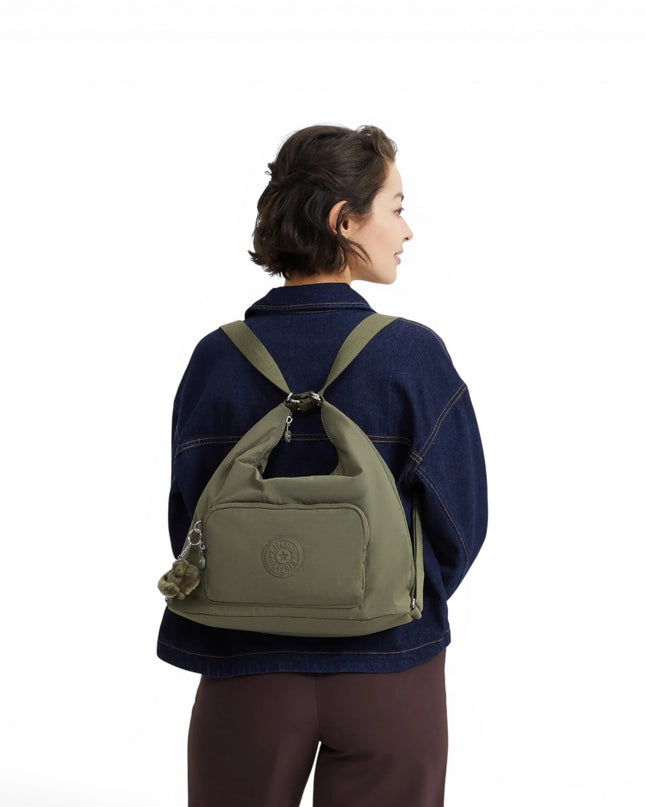 Borsa Zaino Convertibile in Tessuto Sage Verde | Kipling YENNA ALMOST SAGE Kipling 