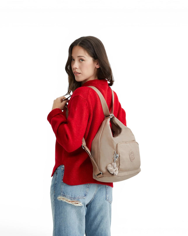 Borsa Zaino Convertibile in Tessuto Tan Beige | Kipling YENNA TAN BEIGE Kipling 