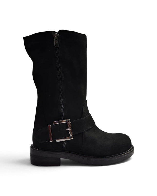 Stivale Donna Biker in Camoscio Nero | Luis Anne MARY B2 BLACK Luis Anne 