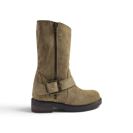Stivale Donna Biker in Camoscio Beige | Luis Anne MARY B2 STEPPA Luis Anne 
