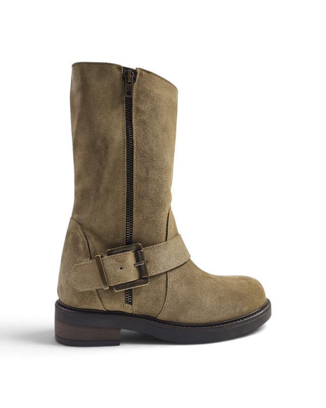 Stivale Donna Biker in Camoscio Beige | Luis Anne MARY B2 STEPPA Luis Anne 
