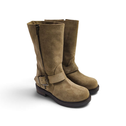 Stivale Donna Biker in Camoscio Beige | Luis Anne MARY B2 STEPPA Luis Anne 