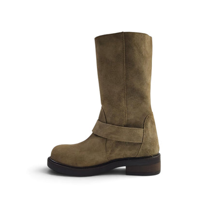 Stivale Donna Biker in Camoscio Beige | Luis Anne MARY B2 STEPPA Luis Anne 