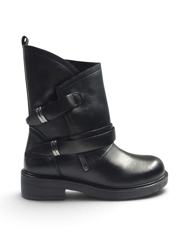 Stivaletto Donna Biker in Pelle Nero | Luis Anne MARY C3 BLACK Luis Anne 