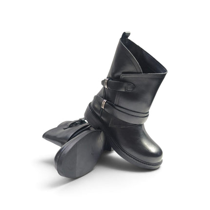 Stivaletto Donna Biker in Pelle Nero | Luis Anne MARY C3 BLACK Luis Anne 