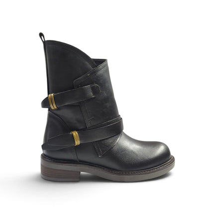 Stivaletto Donna Biker in Pelle Testa di Moro | Luis Anne MARY C3 BROWN Luis Anne 