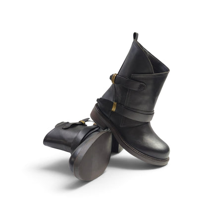 Stivaletto Donna Biker in Pelle Testa di Moro | Luis Anne MARY C3 BROWN Luis Anne 