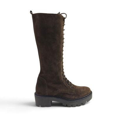 Anfibio Stivale Donna con Lacci e Zip in Camoscio Marrone | Luis Anne ROSY 33 BROWN Luis Anne 