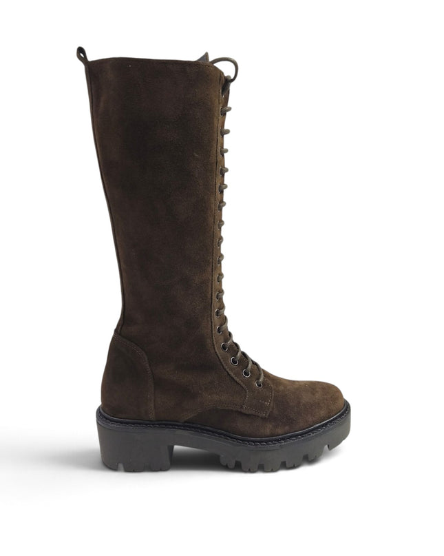 Anfibio Stivale Donna con Lacci e Zip in Camoscio Marrone | Luis Anne ROSY 33 BROWN Luis Anne 