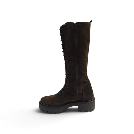 Anfibio Stivale Donna con Lacci e Zip in Camoscio Marrone | Luis Anne ROSY 33 BROWN Luis Anne 