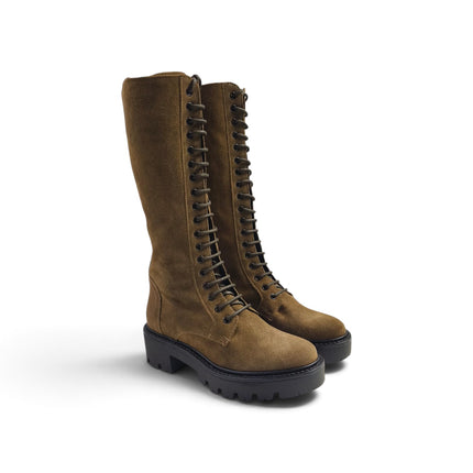 Anfibio Stivale Donna con Lacci e Zip in Camoscio Cuoio | Luis Anne ROSY 33 STEPPA Luis Anne 